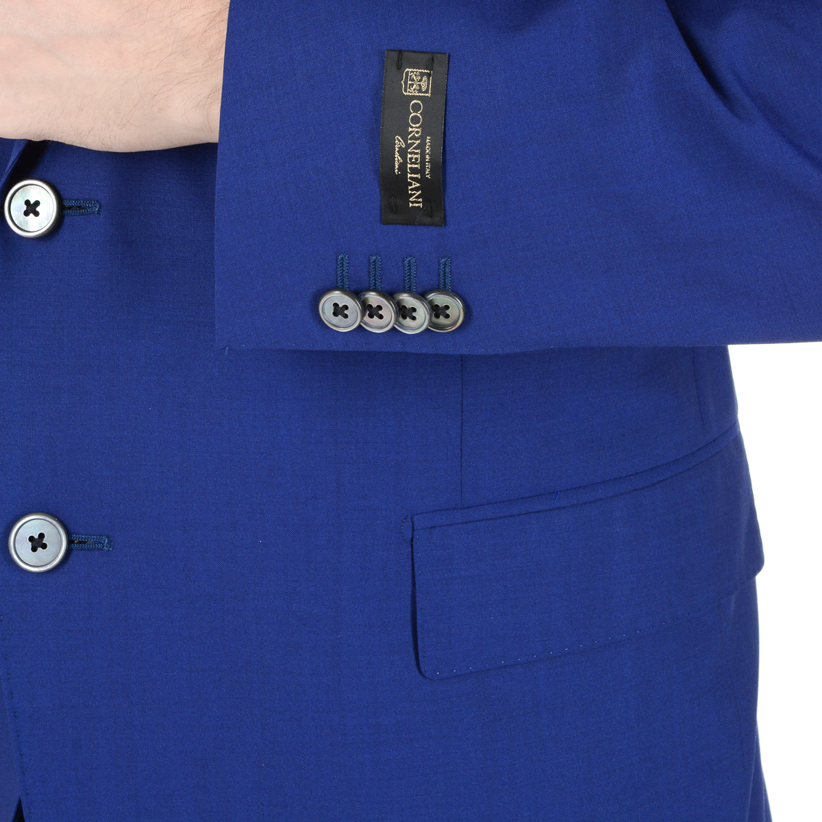 Corneliani Mens Suit Long Sleeves Blue Super 160's