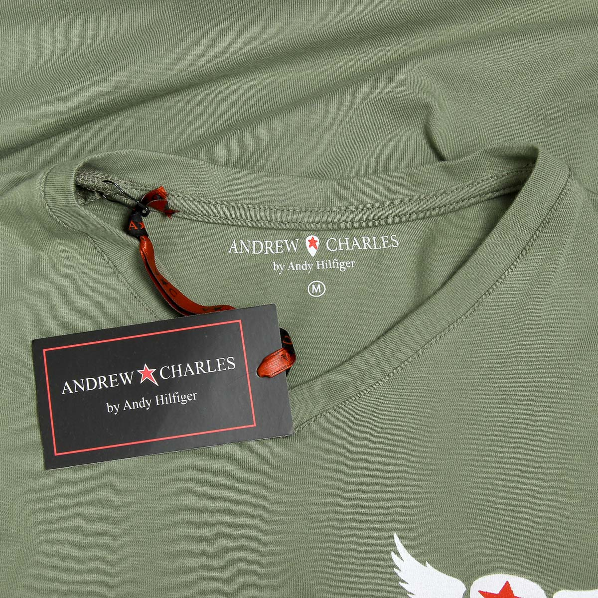 Camiseta Andrew Charles para hombre, manga corta, cuello en V, verde, KENAN