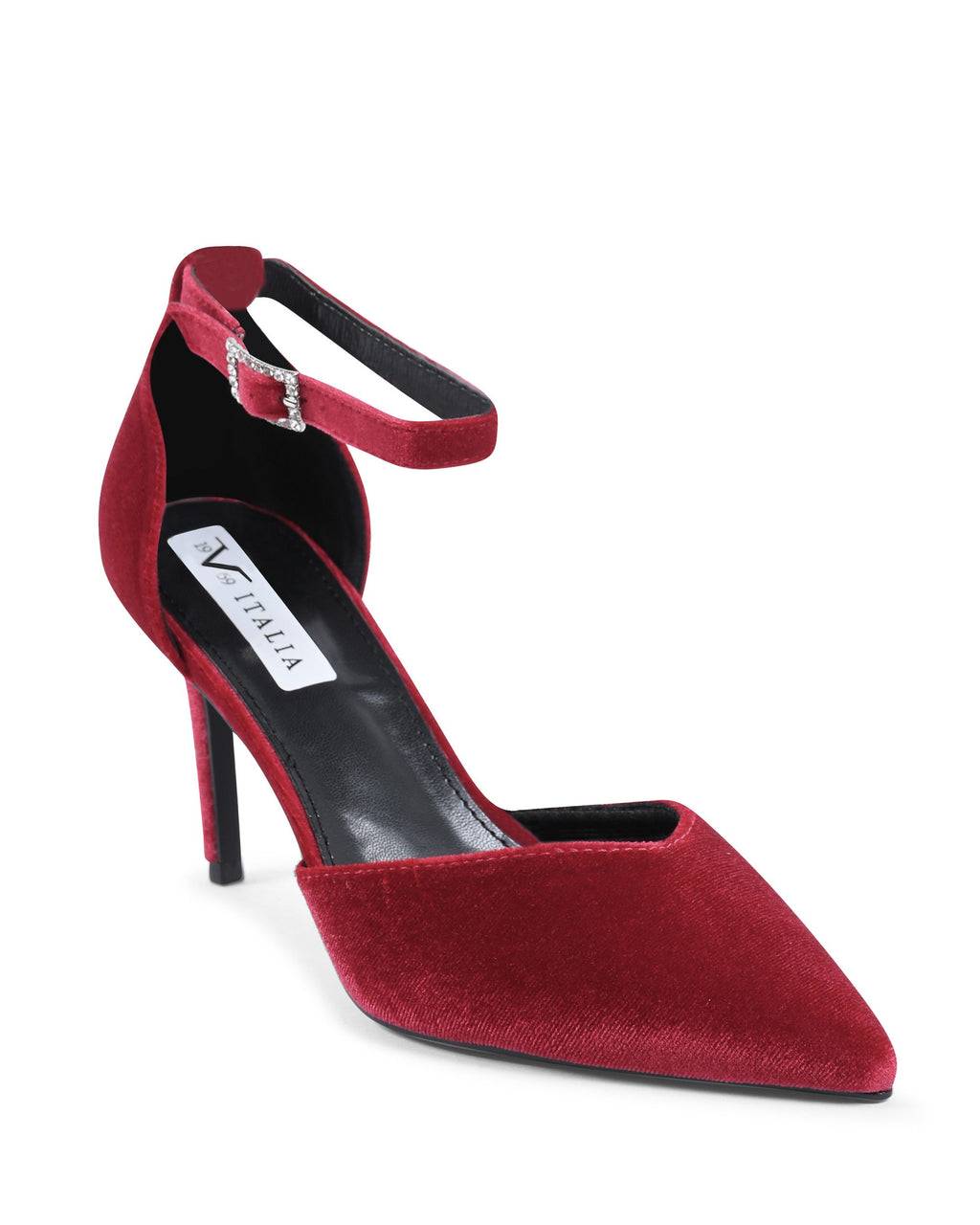 19V69 Italia - Zapatos de salón con tira al tobillo para mujer, color rojo, F0110 ROSSO