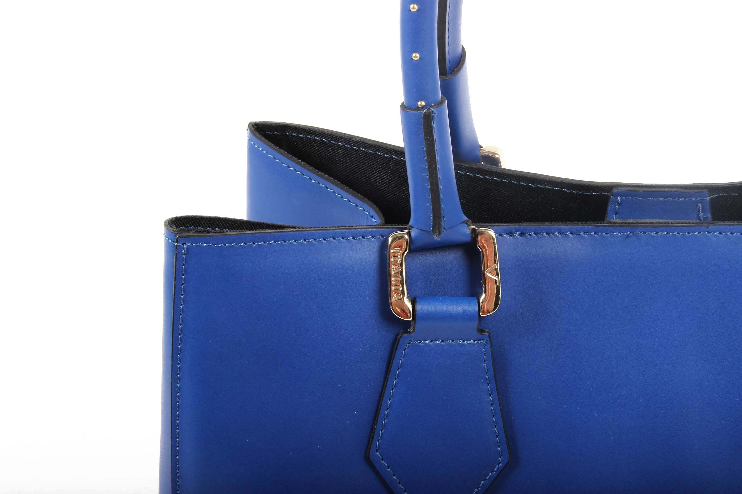 Bolso de mano para mujer V 1969 Italia G550-52 RUGA COBALTO