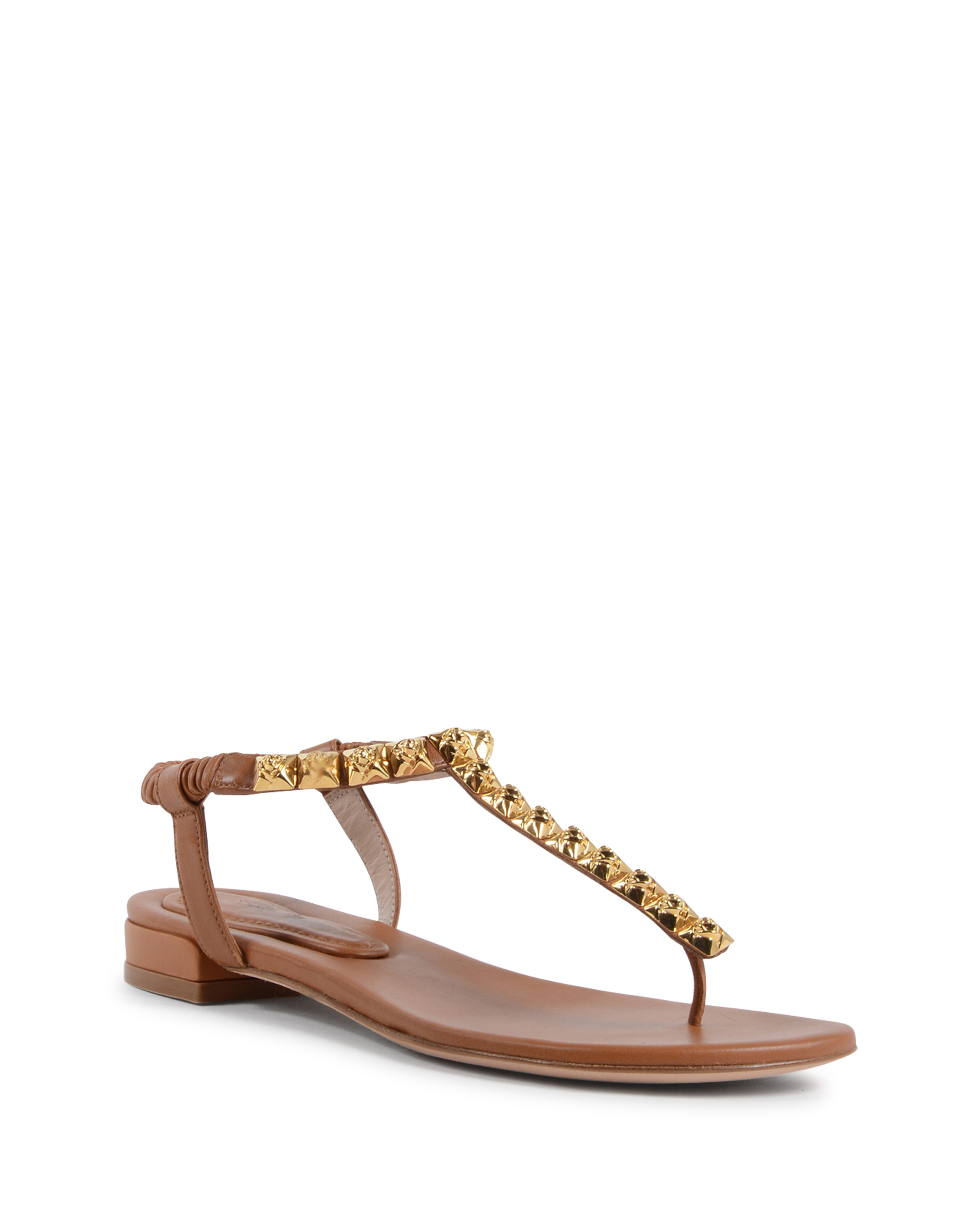 Stuart Weitzman Sandalia plana para mujer color tostado ESME