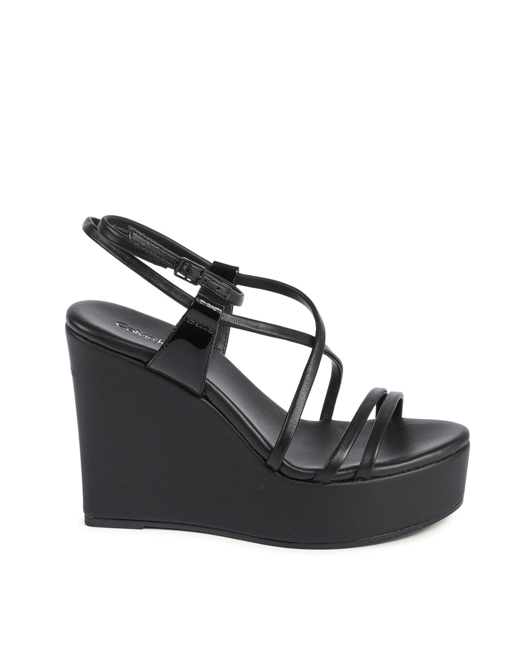 Calvin Klein - Sandalias de cuña para mujer, color negro, HW0HW01952BEH