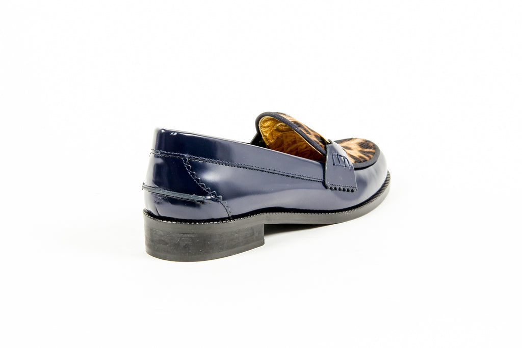Mocasín Mujer Avec Moderation FRIDA AZUL LEOPARDO