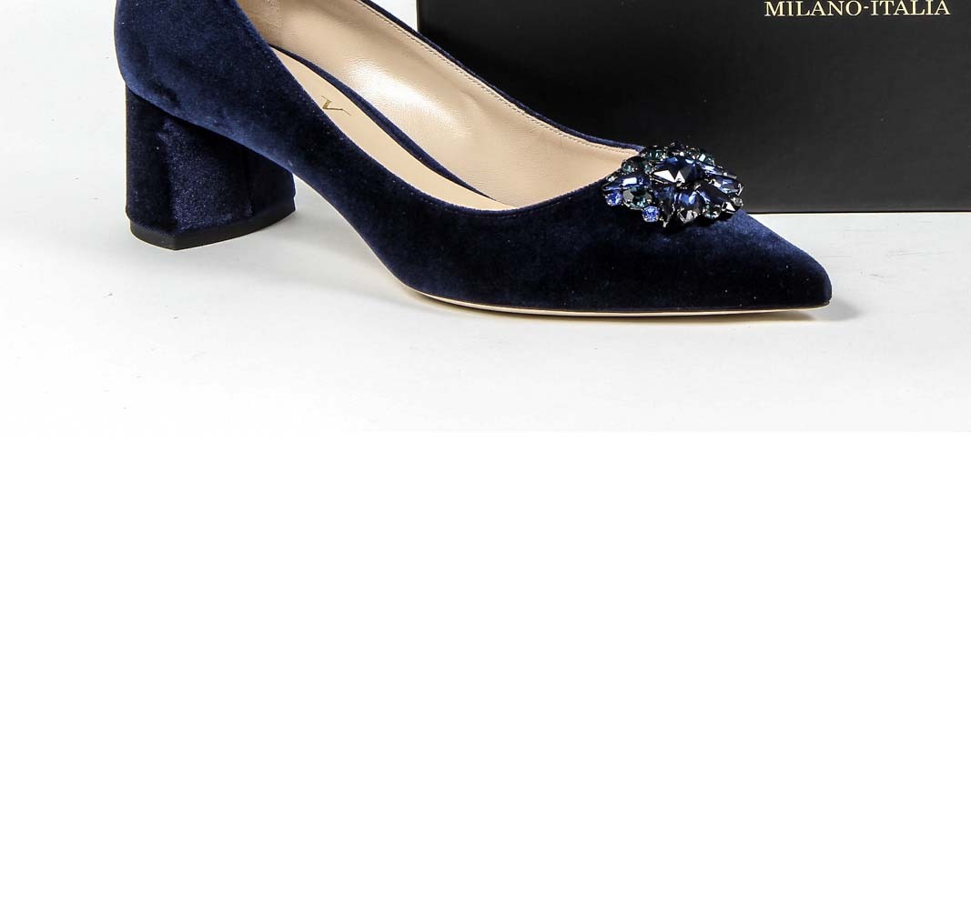 Zapatos de salón para mujer V 1969 Italia 3109244 VELLUTO BLU ROYAL