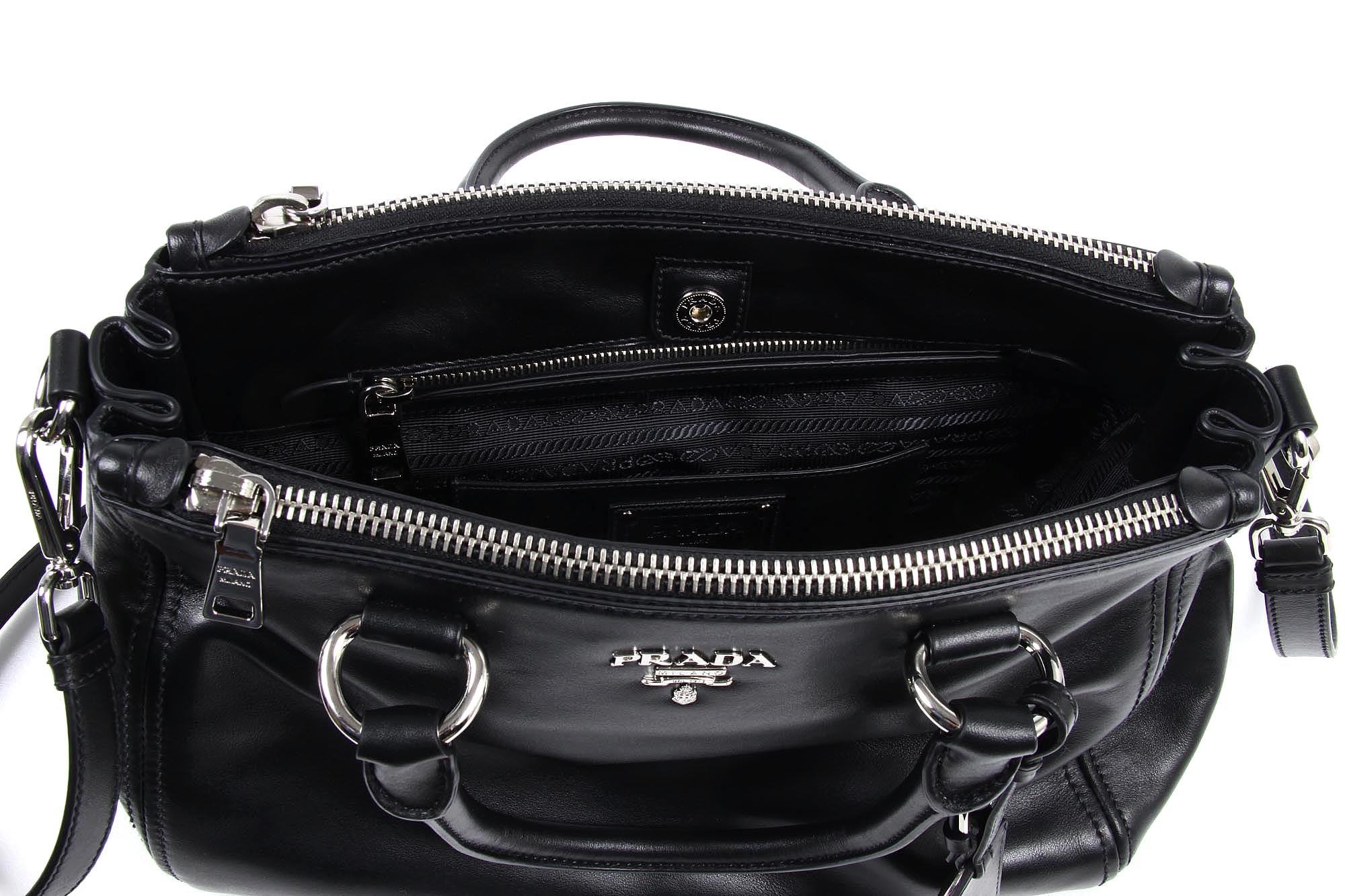 Bolso de compras Prada BN2866 Nero Soft Calf