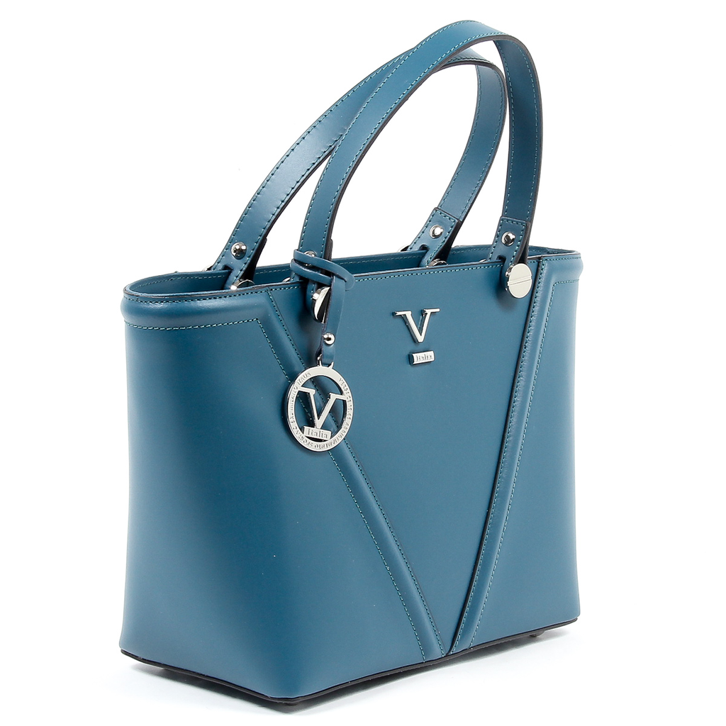 Bolso de mano para mujer V 1969 Italia V008-S RUGA PETROLIO