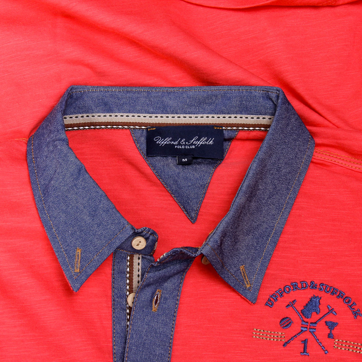 Polo Ufford & Suffolk Polo Club para hombre, manga corta, US007B, granada
