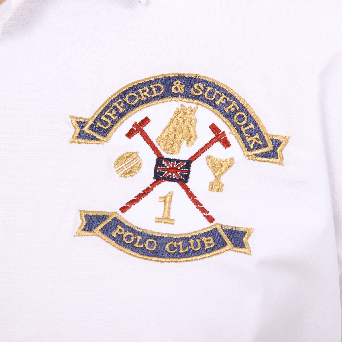 Camisa de manga larga para hombre del Ufford & Suffolk Polo Club US010 BLANCA