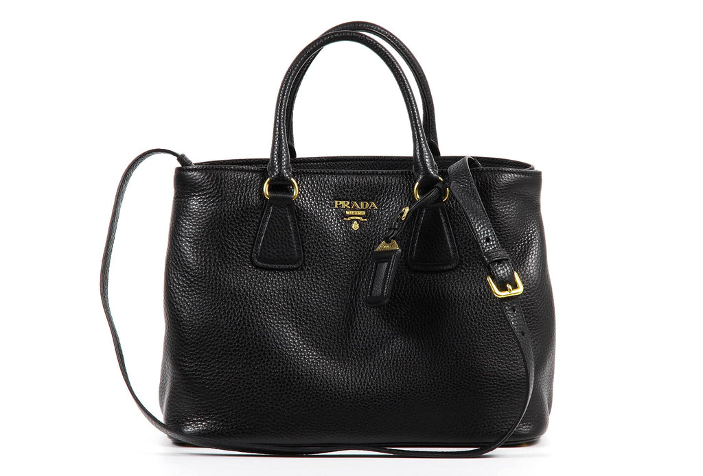 Bolso de compras Prada BN2794 Nero Vitello Daino