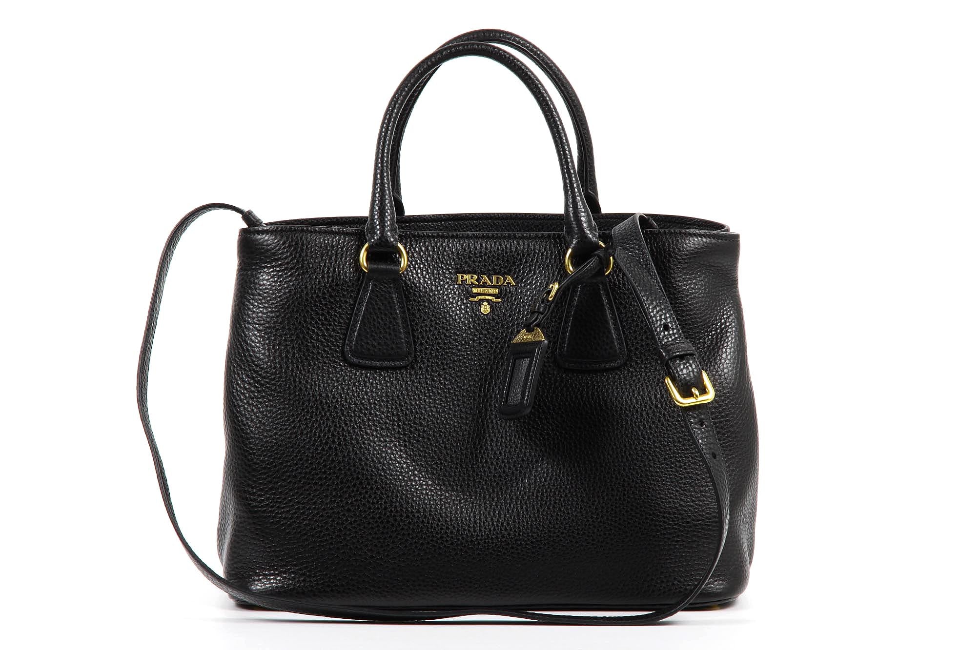Bolso de compras Prada BN2794 Nero Vitello Daino