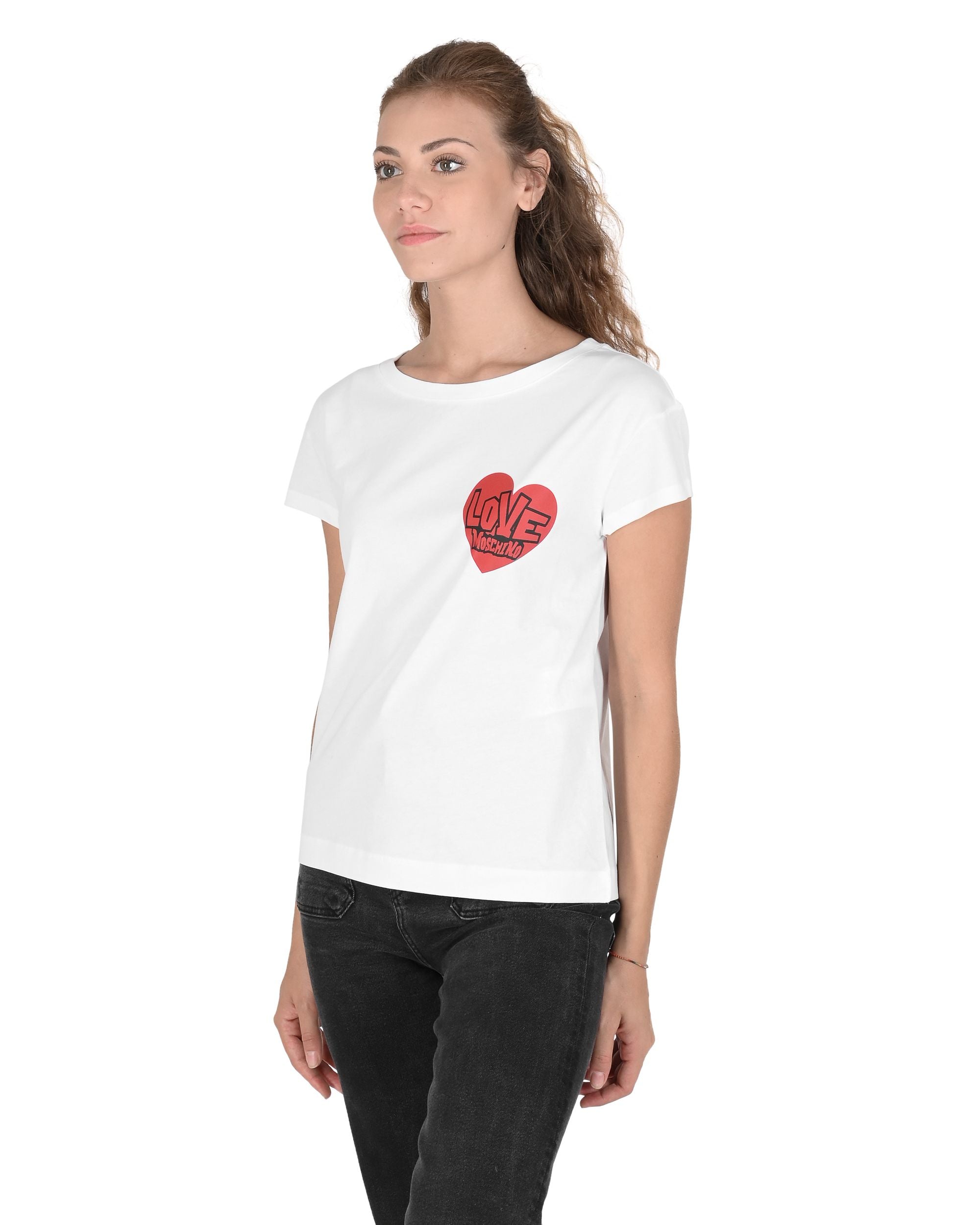 Camiseta de mujer Love Moschino W 4 F30 3G M 3876 A00 BLANCO ÓPTICO
