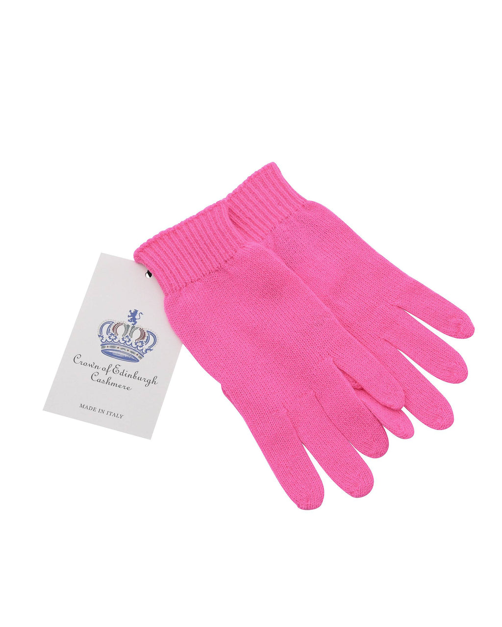 Guantes cortos de cachemira para mujer Crown of Edinburgh COE 001 PINK FLUO