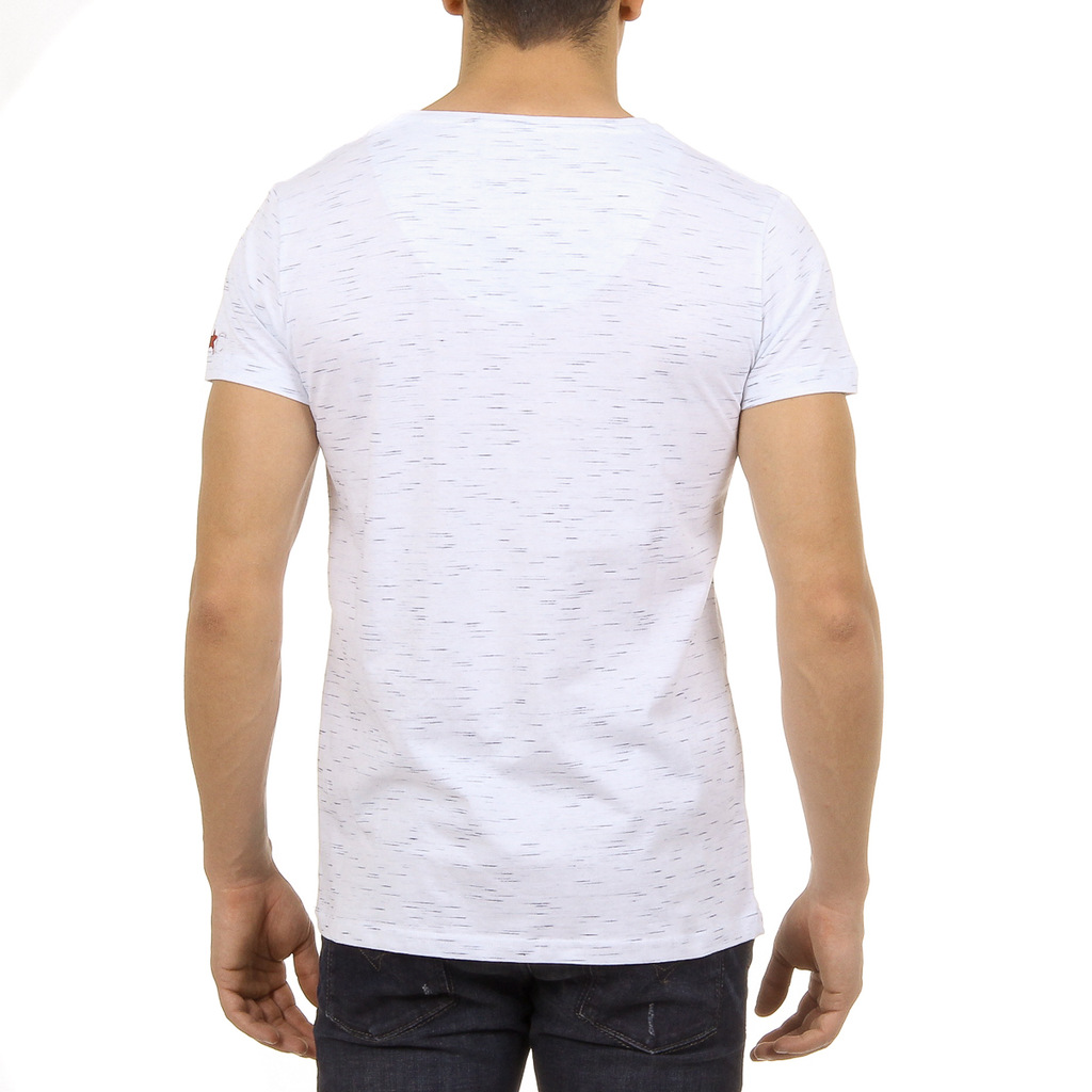 Andrew Charles Mens T-Shirt Short Sleeves V-Neck White CONNOR