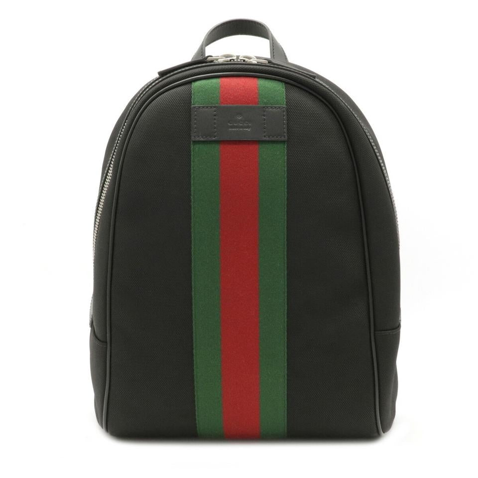 Mochila Gucci Web Stripe para hombre negra