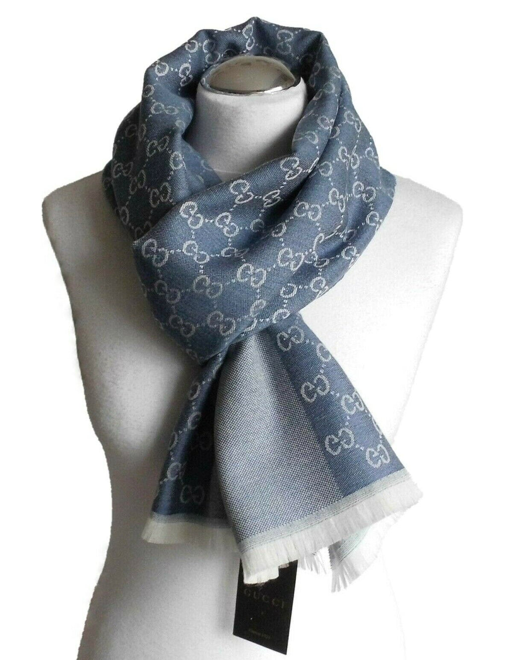 Bufanda Gucci para hombre 40x180 azul claro