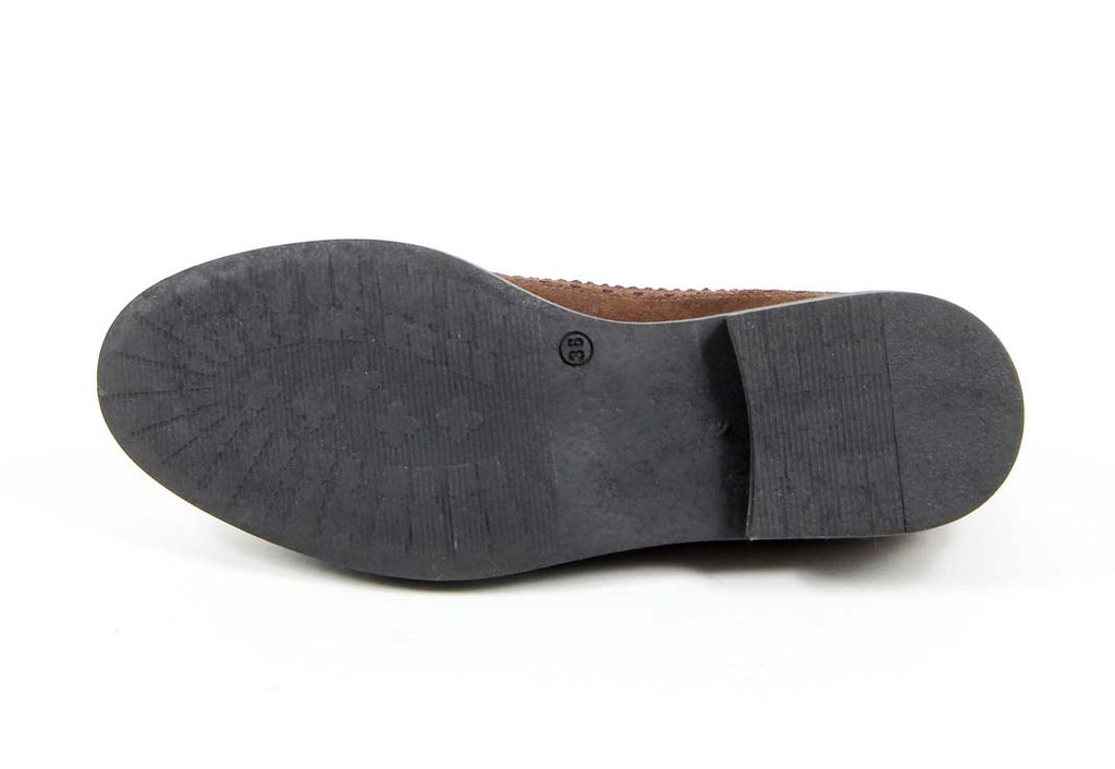 V 1969 Italia Zapato Brogue para Mujer B1670 VELOUR COCCO T. MORO