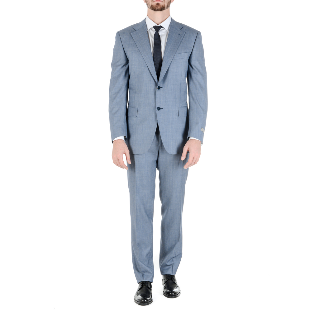 Canali Mens Suit Long Sleeves Light Blue