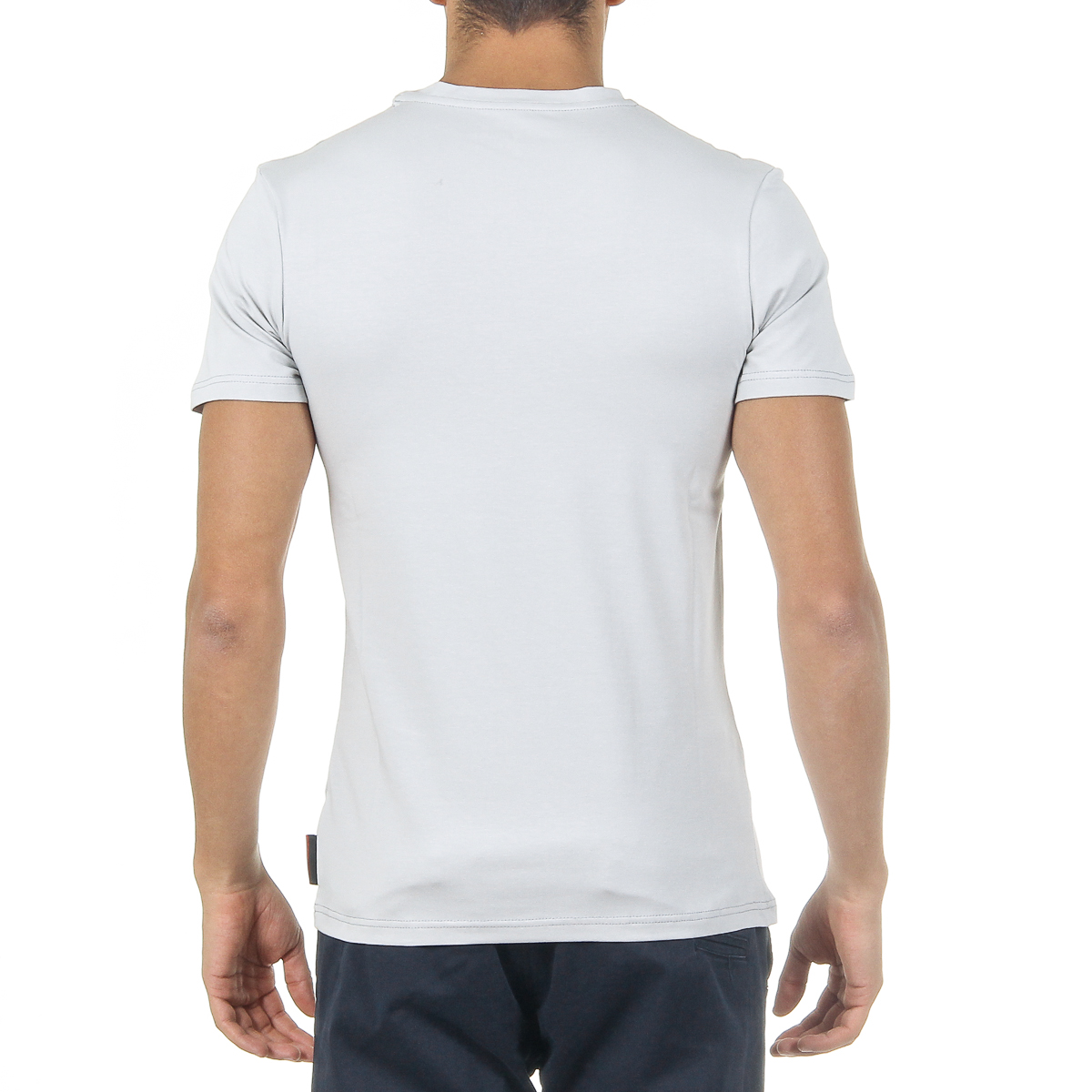 Camiseta Andrew Charles para hombre, manga corta, cuello redondo, gris claro, KEITA