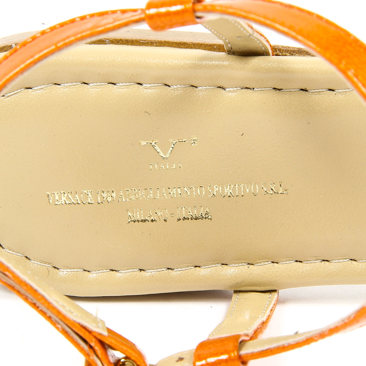 Sandalia plana para mujer V 1969 Italia