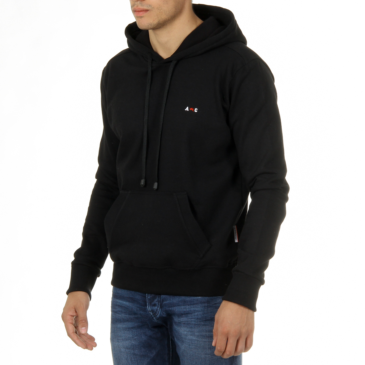 Sudadera con capucha Andrew Charles para hombre, manga larga, cuello redondo, color negro FIFI