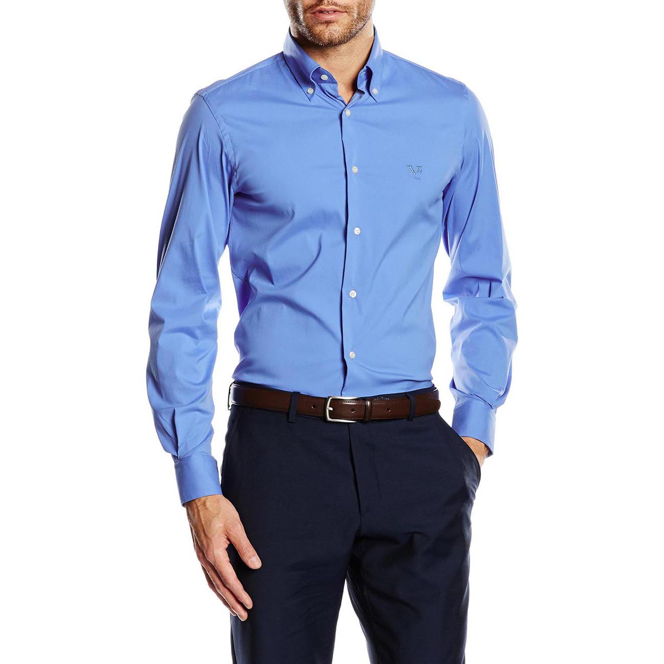 Camisa de cuello abotonado ajustada para hombre V 1969 Italia SBD32