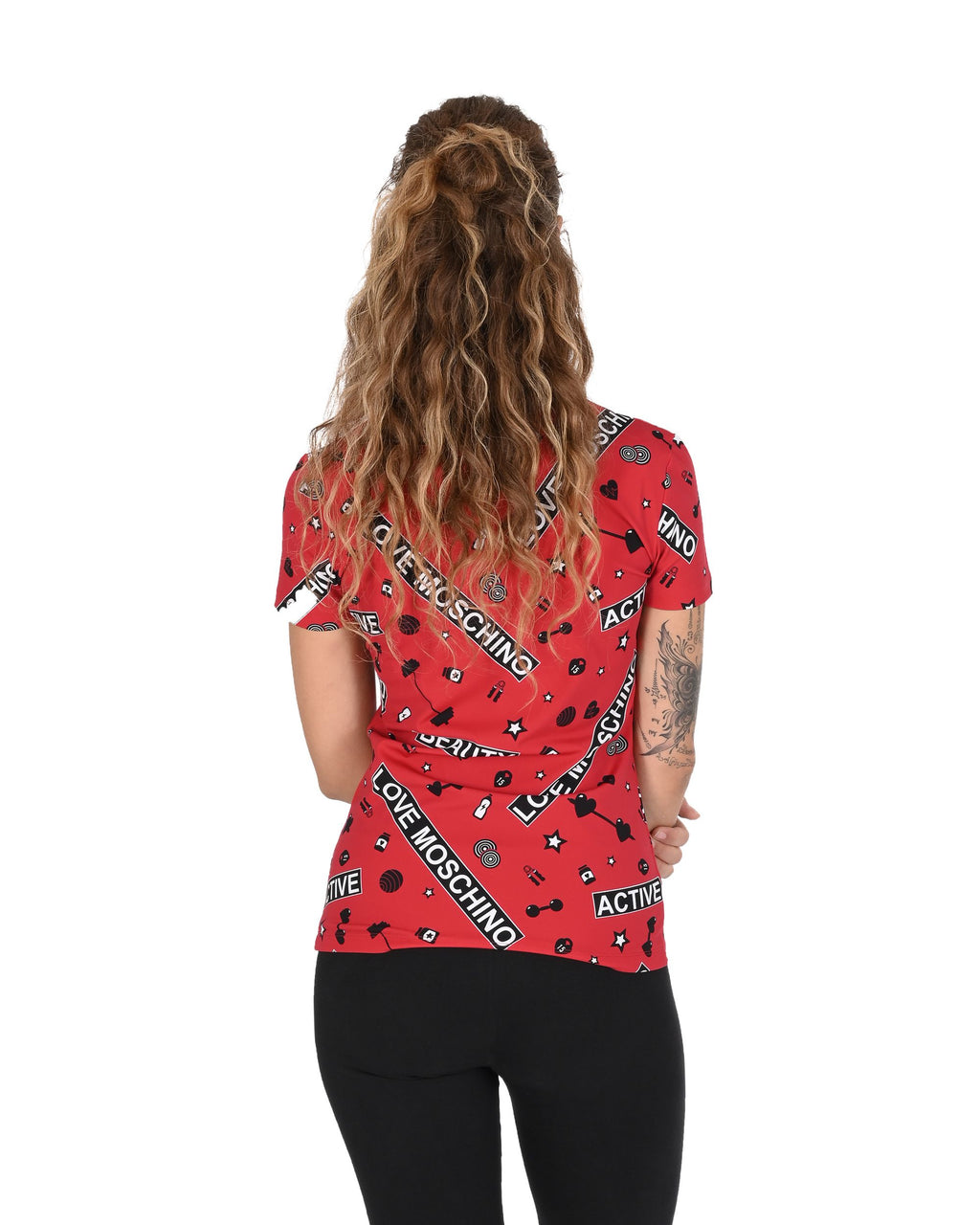 Camiseta de mujer Love Moschino W 4 H16 00 E 2166 0003 GYM FONDO ROSSO
