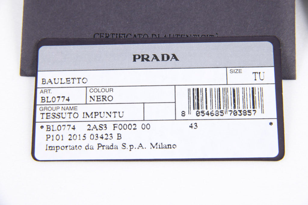 Bolso acolchado Prada BL0774 Nero Tessuto Impuntu