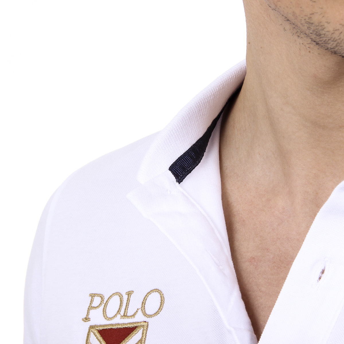Polo Ufford & Suffolk Polo Club para hombre, manga corta, US007, blanco