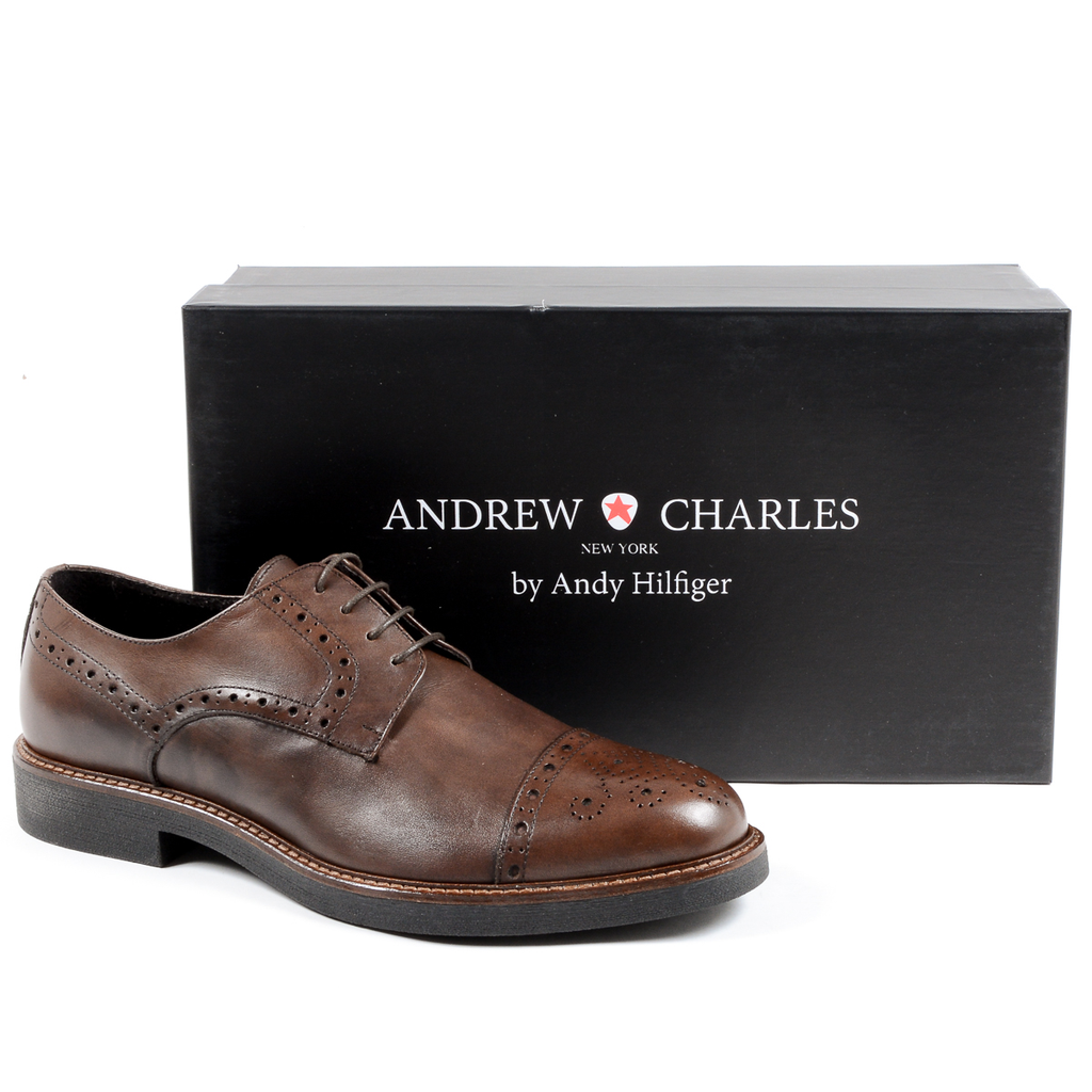 Andrew Charles Mens Brogue Shoe Brown LOU