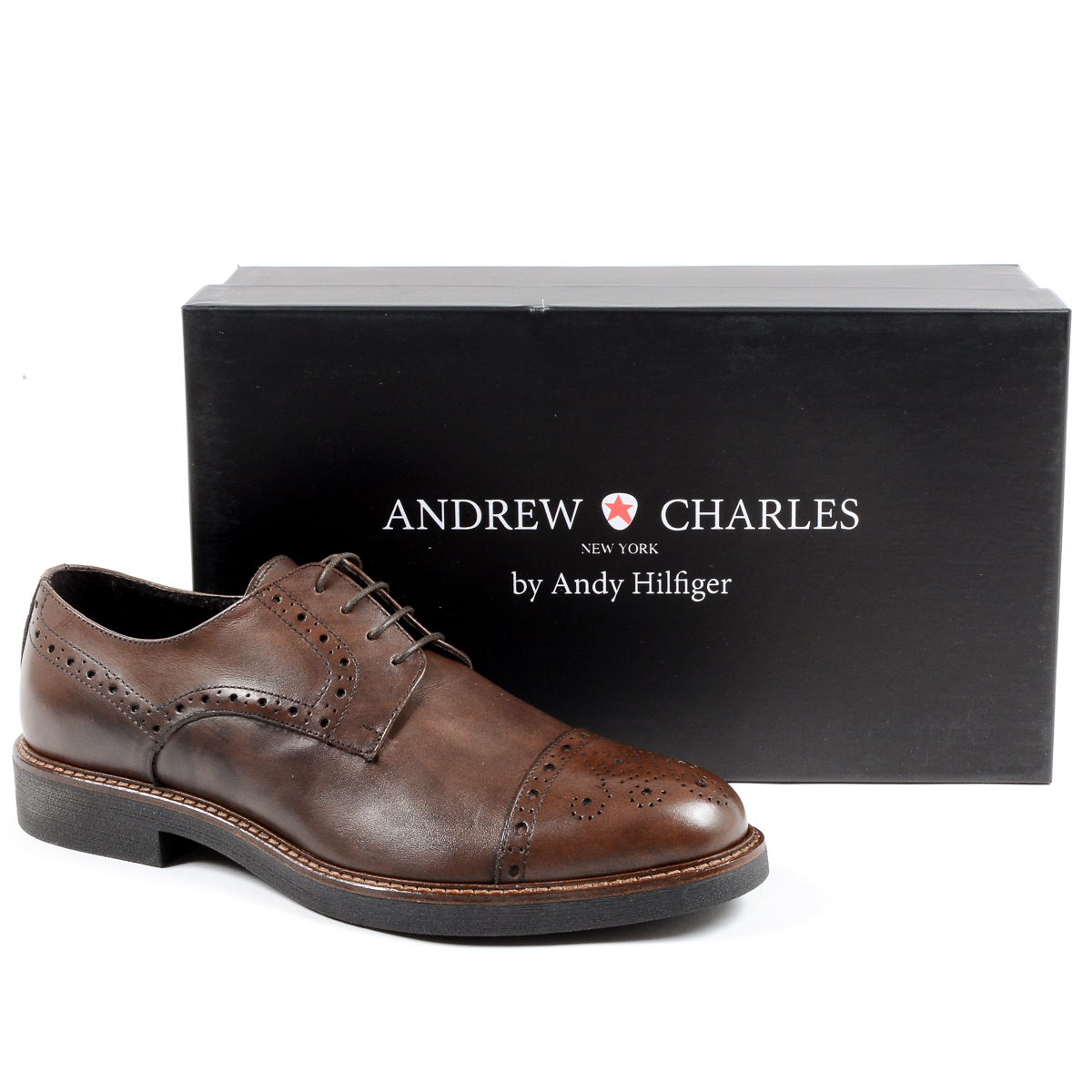 Andrew Charles Mens Brogue Shoe Brown LOU