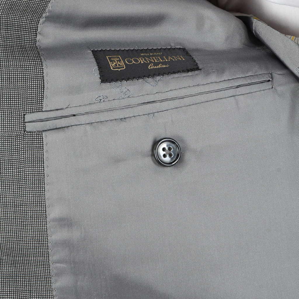 Corneliani Mens Suit Long Sleeves Grey Super 110's
