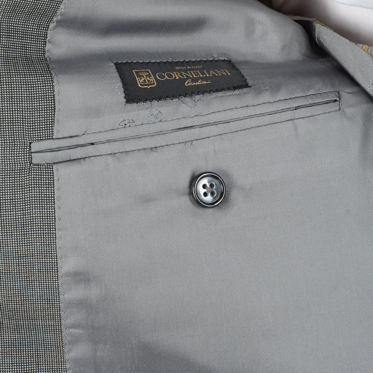 Corneliani Mens Suit Long Sleeves Grey Super 110's