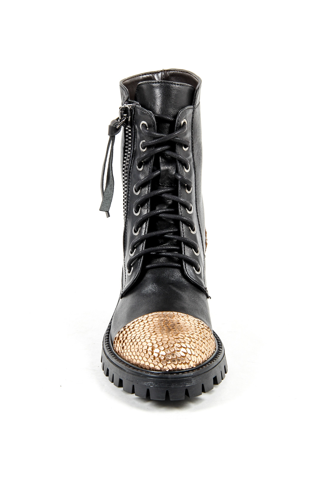 V 1969 Italia Womens Short Boot Black STONE