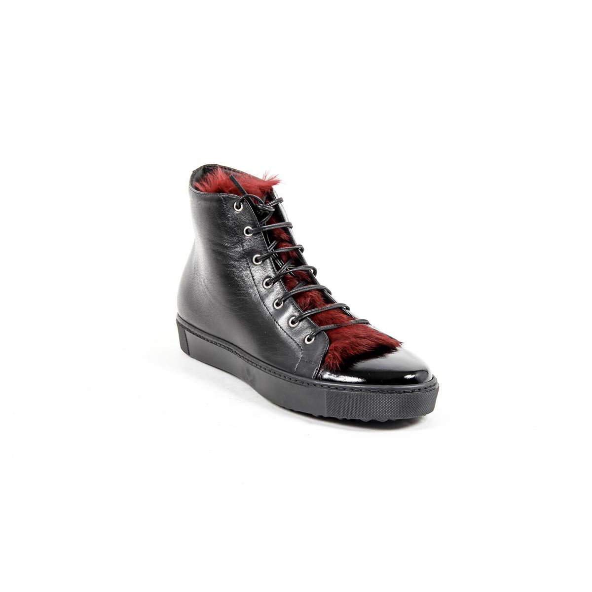 V 1969 Italia Zapatillas altas para mujer 312070 NAPPA NERO/VERNICE NERO