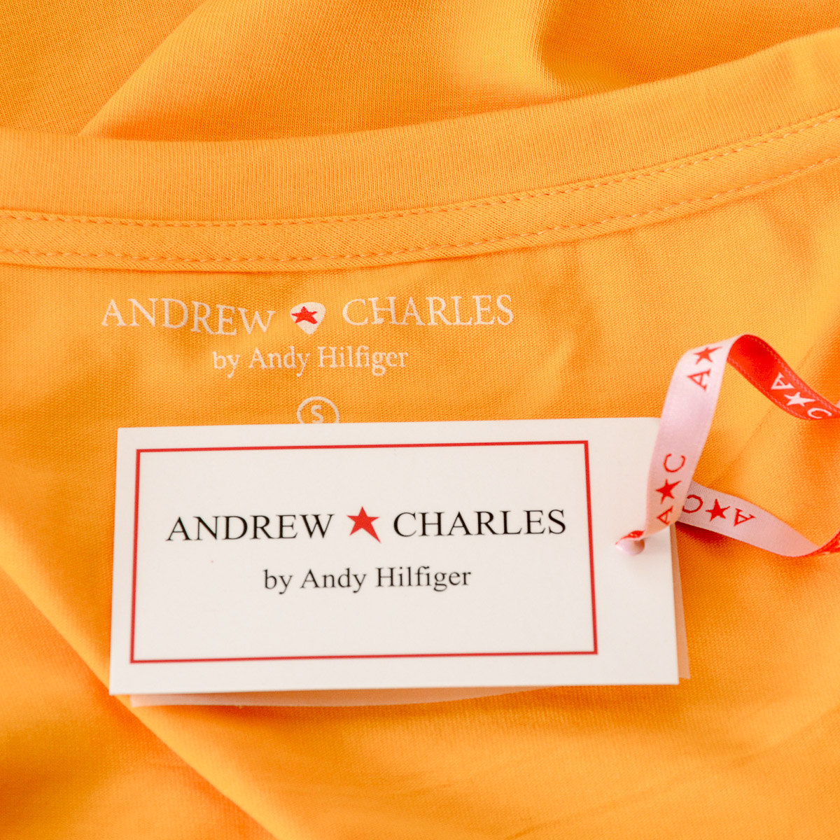 Camiseta Andrew Charles para mujer, manga corta, cuello en V, amarilla, TAPIWA