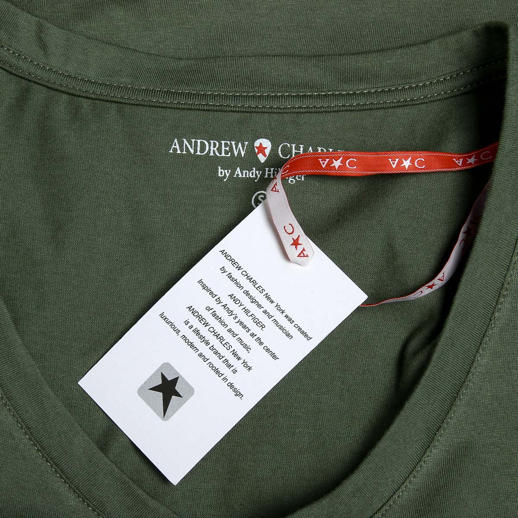 Camiseta Andrew Charles para mujer, manga corta, cuello en V, verde TAPIWA