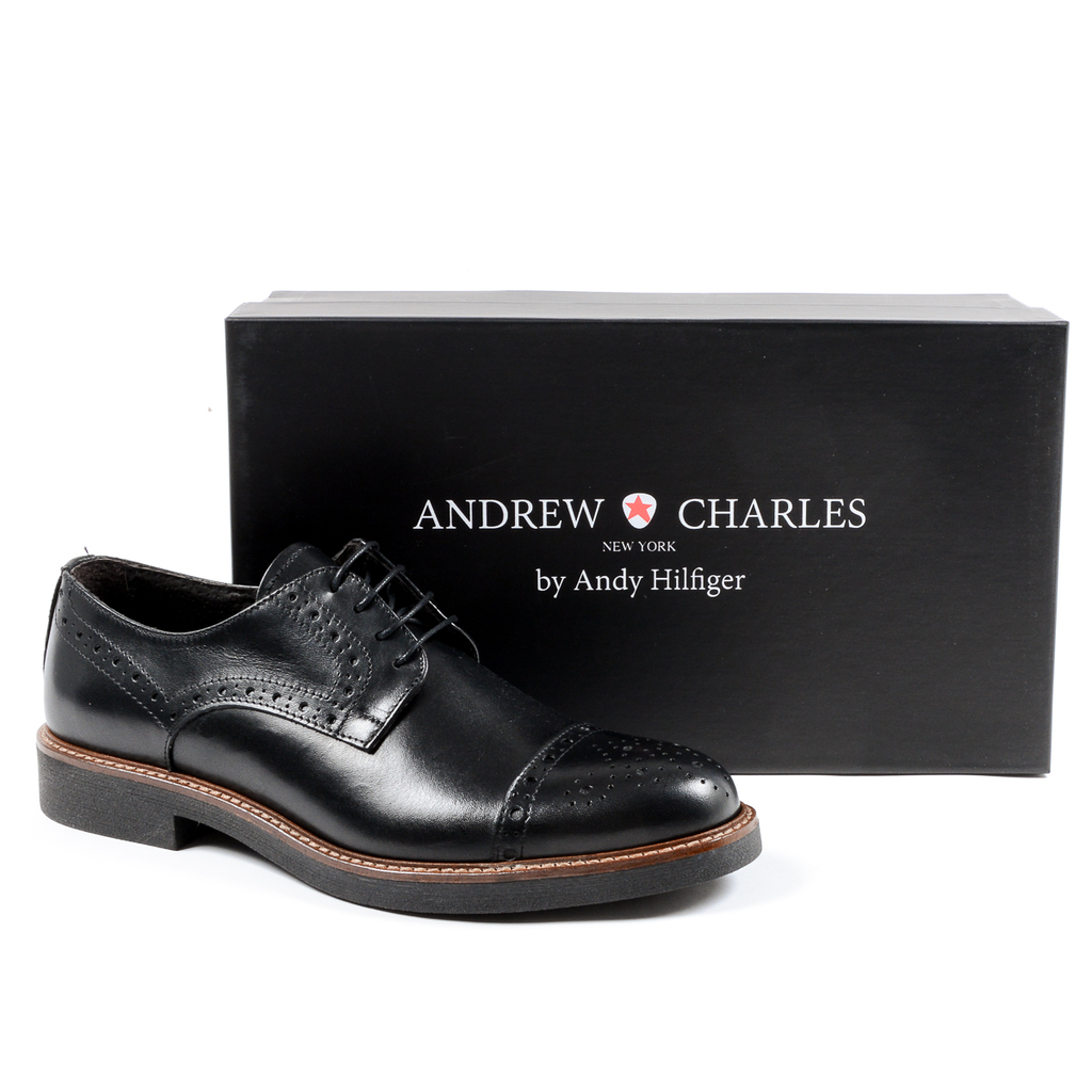 Andrew Charles Mens Brogue Shoe Black LOU