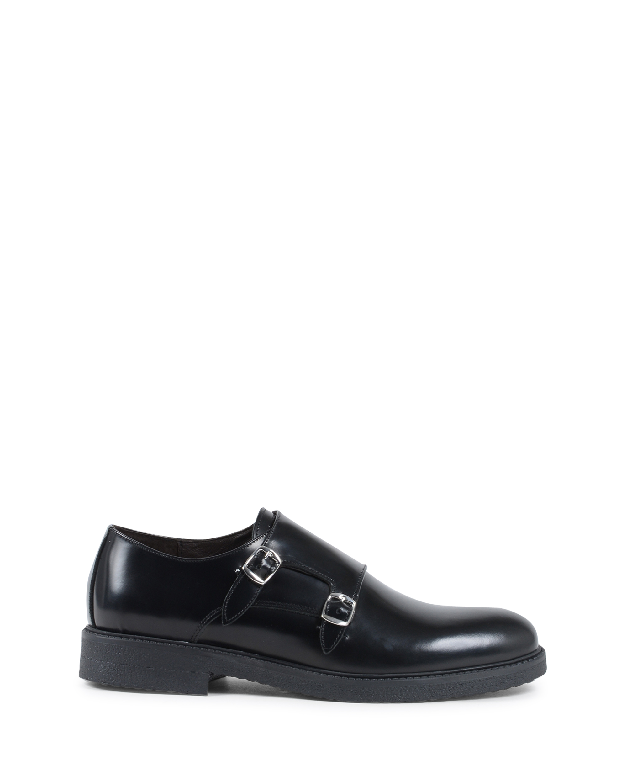 19V69 Italia - Zapato de doble hebilla para hombre, color negro, 1210 P ABRASIVATO NERO