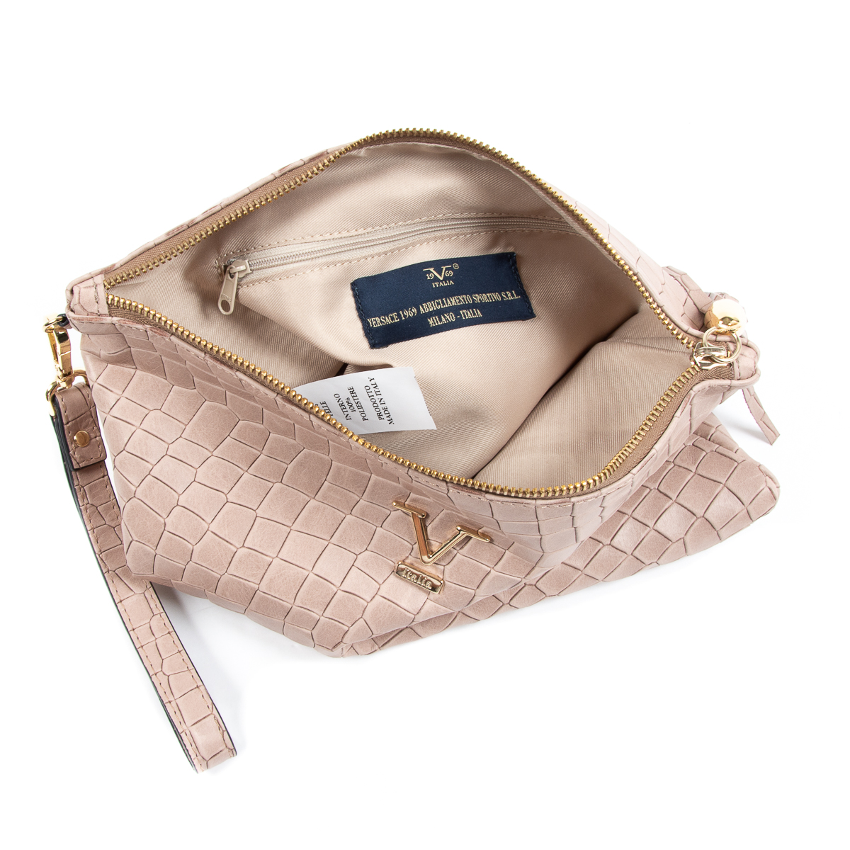 Bolso de mano para mujer V 1969 Italia color rosa lima