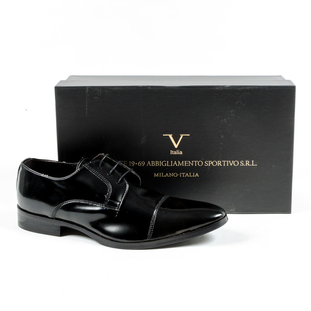 V 1969 Italia Zapato clásico para hombre Negro CORONA