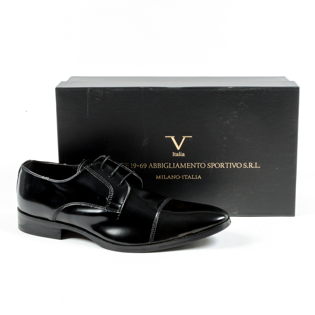 V 1969 Italia Zapato clásico para hombre Negro CORONA