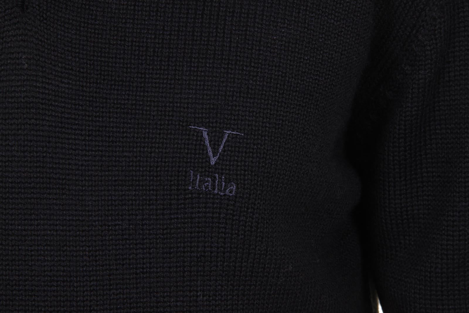 V 1969 Italia Jersey con cuello de pico para hombre 9803 SCOLLO V NERO