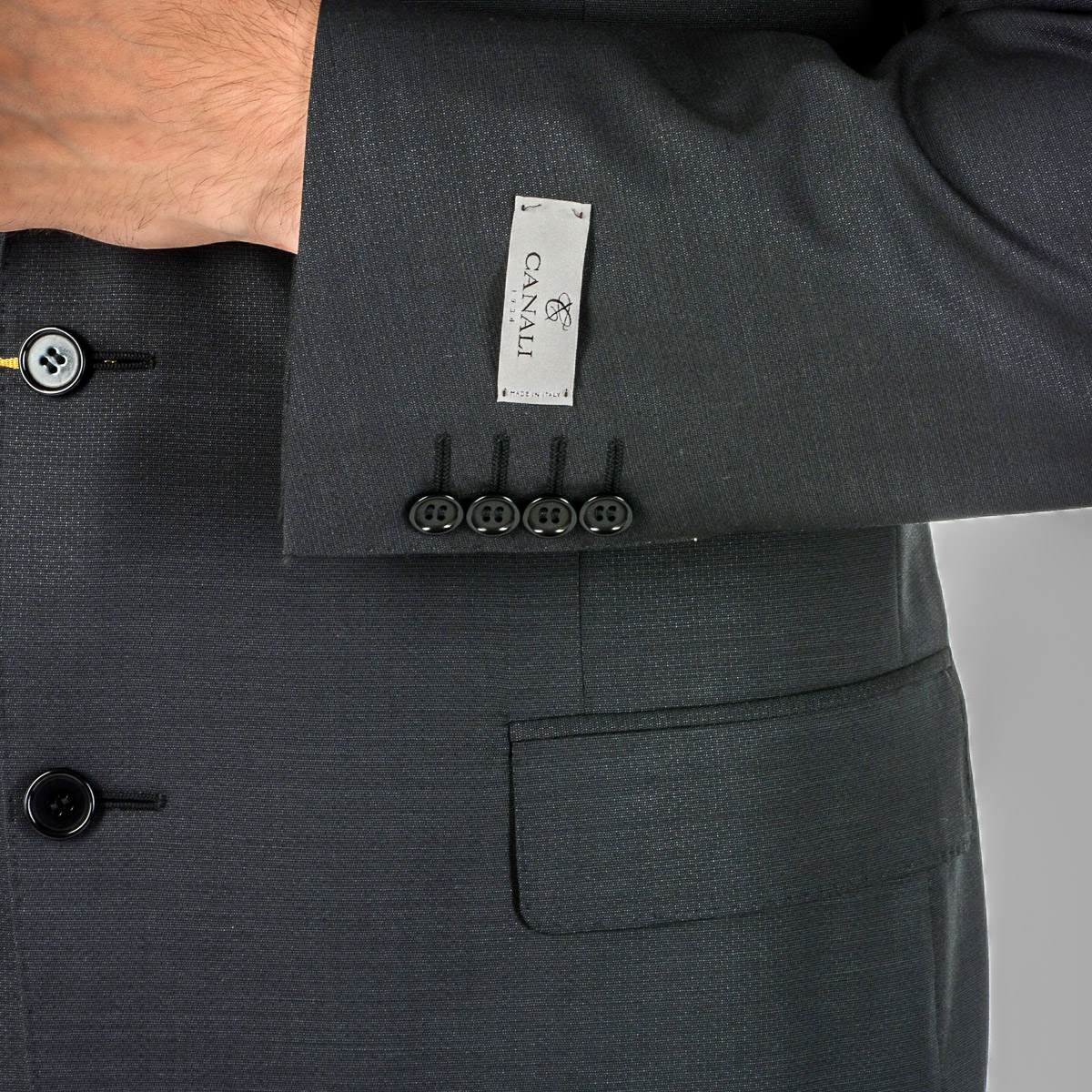 Canali Mens Suit Long Sleeves Black