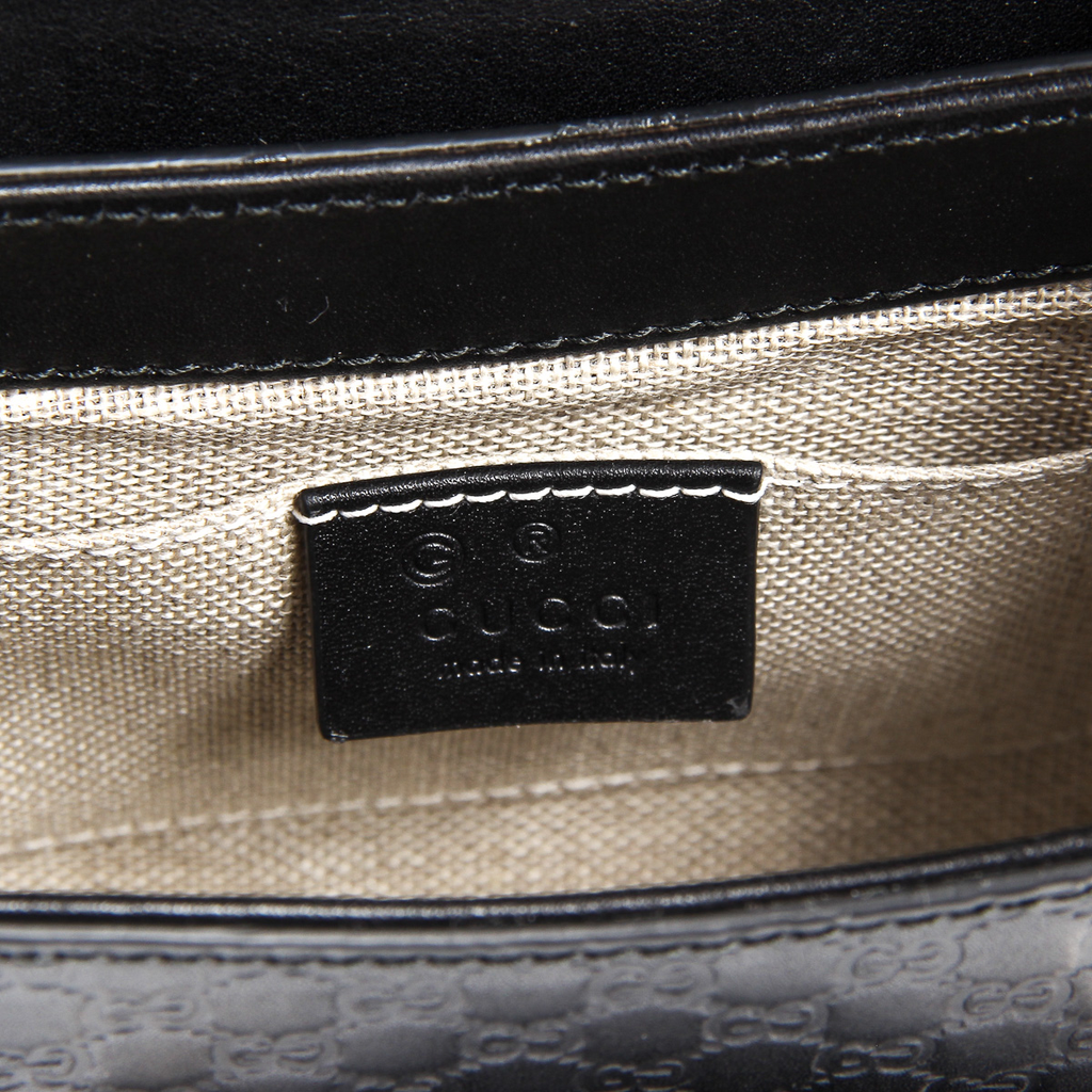 Gucci Womens Handbag GG Guccissima Black 449636 1000
