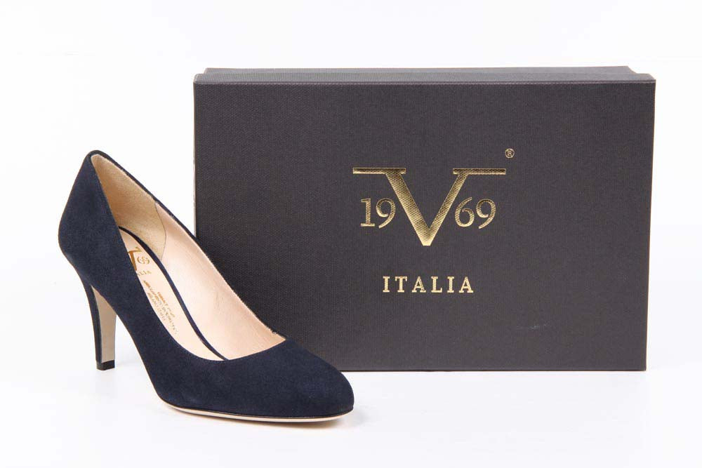 Zapatos de salón para mujer V 1969 Italia 4665 GAE PE CAM15BL CAMOSCIO BLU