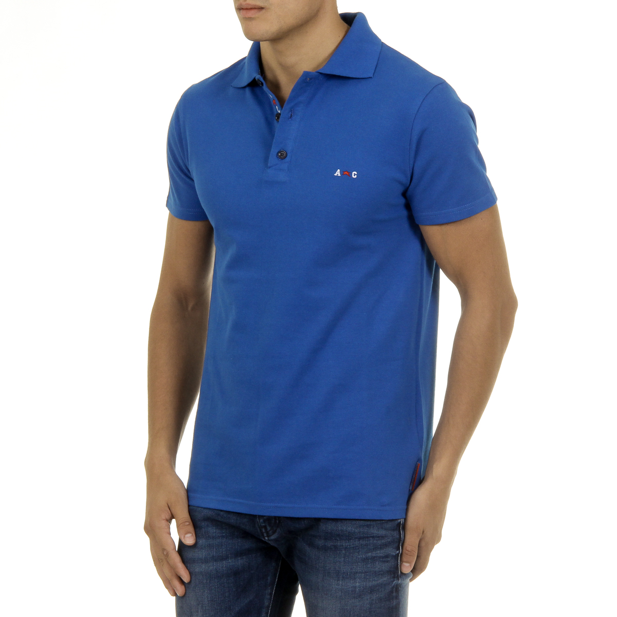 Polo Andrew Charles de manga corta para hombre azul SEFU