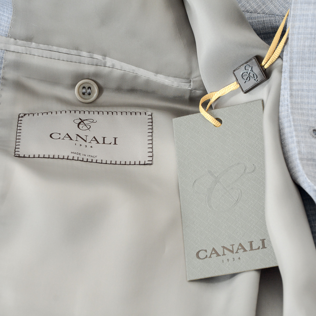 Canali Mens Suit Long Sleeves Light Grey