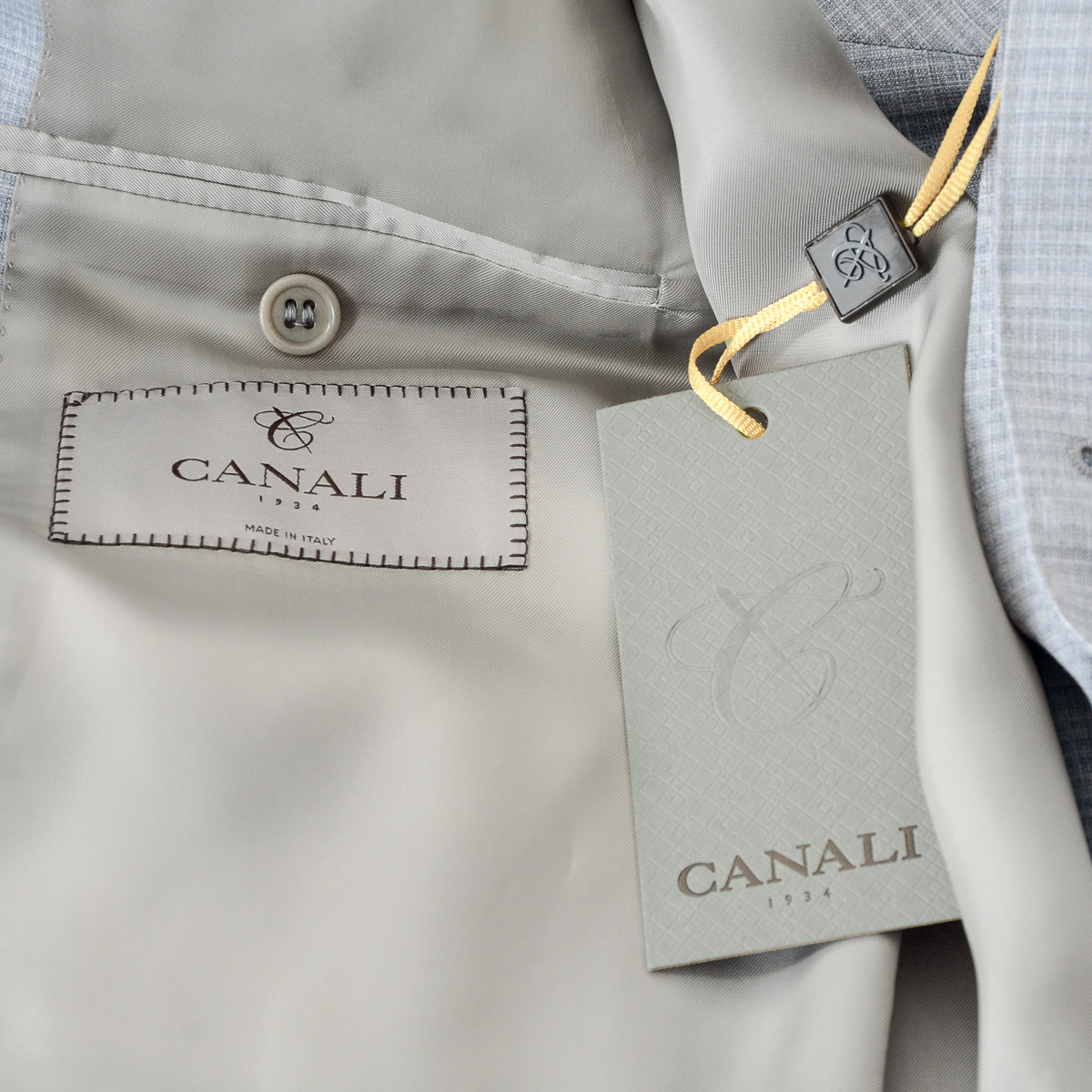 Canali Mens Suit Long Sleeves Light Grey