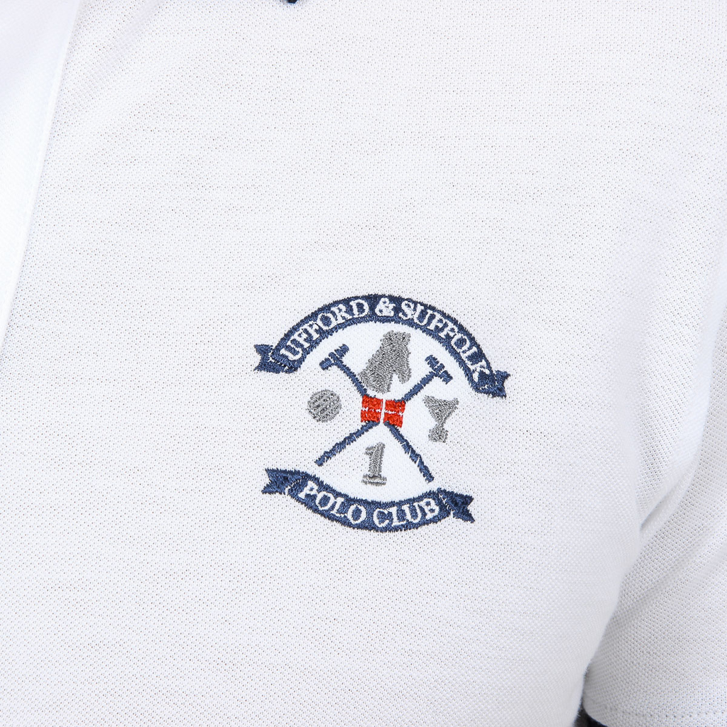 Polo Ufford & Suffolk Polo Club para hombre, manga corta, blanco, APACHE