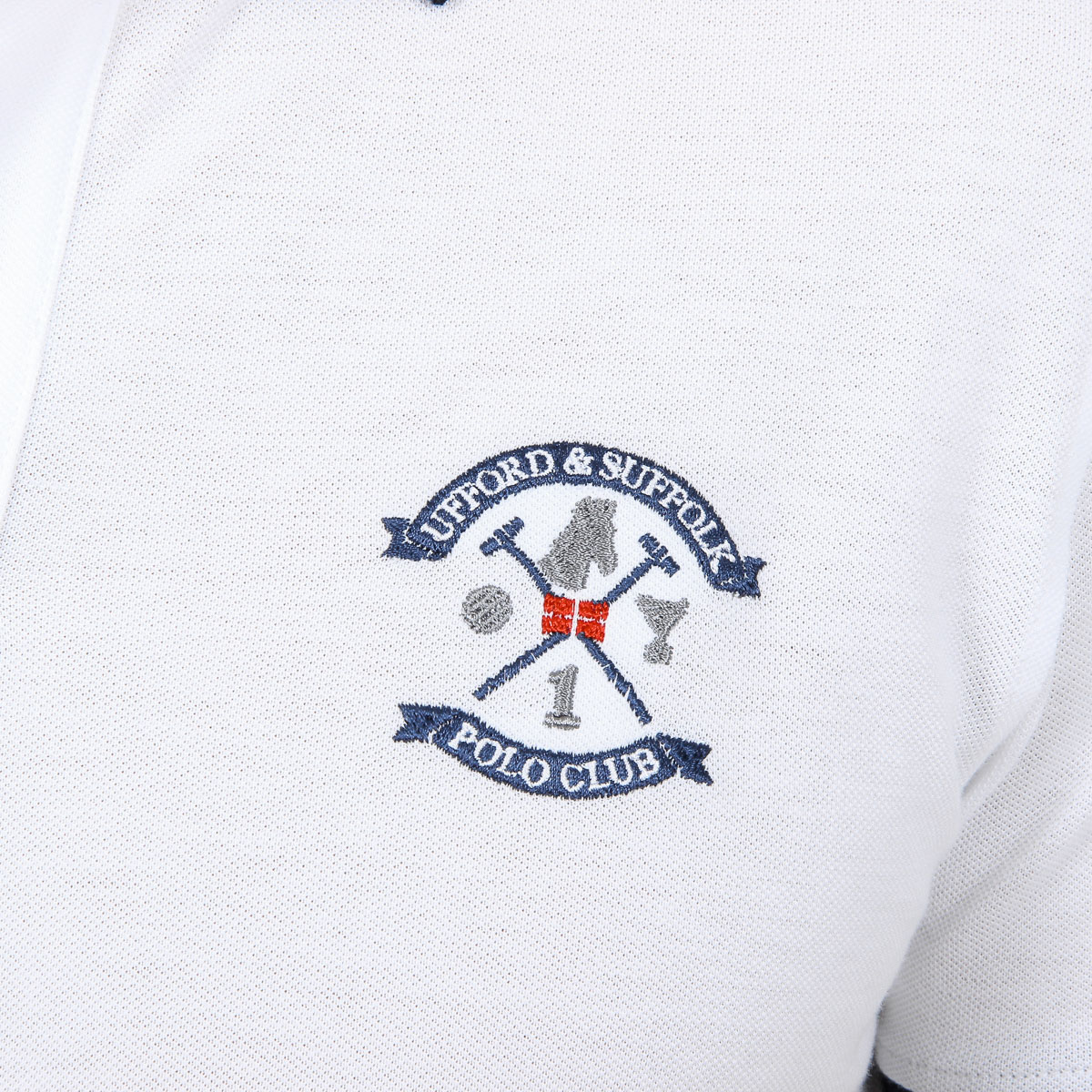 Polo Ufford & Suffolk Polo Club para hombre, manga corta, blanco, APACHE